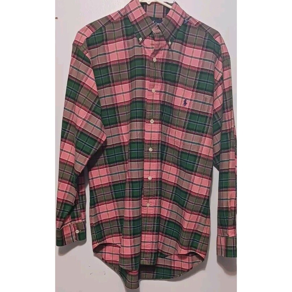 Polo Ralph Lauren Flannel Work Shirt Big Size S Pink Green Brand New